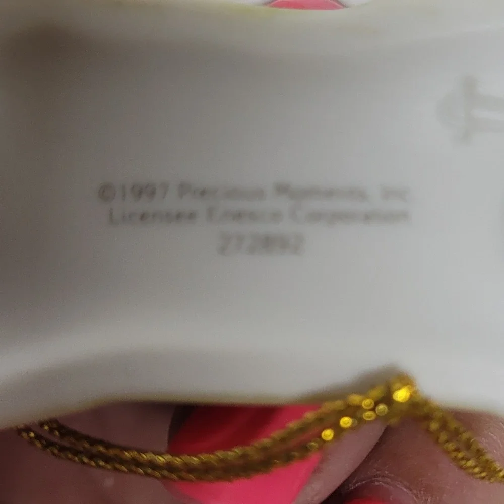 Precious Moments Puppies On Sled Porcelain Ornament 272892 Enesco 1997 Boxed